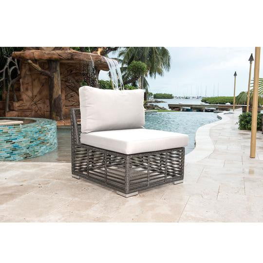 Panama Jack Graphite Modular Armless Chair with Cushion