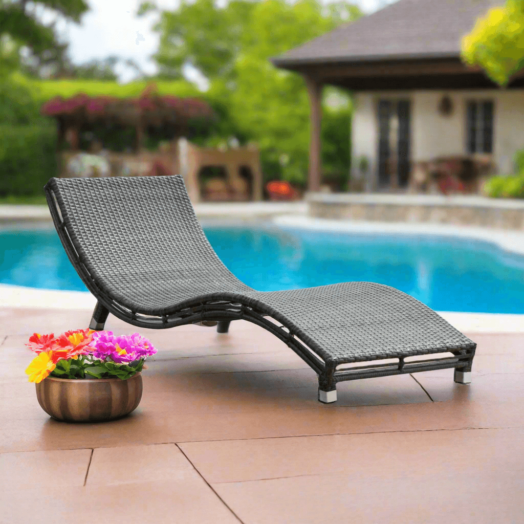 Panama Jack Graphite Curve Chaise Lounge