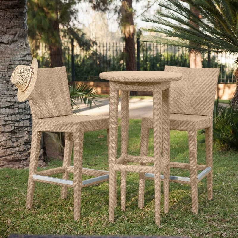 Panama Jack Austin Wicker Outdoor 2-Person Pub Table Set