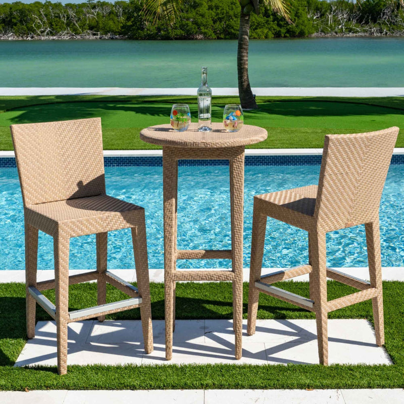 Panama Jack Austin Wicker Outdoor 2-Person Pub Table Set