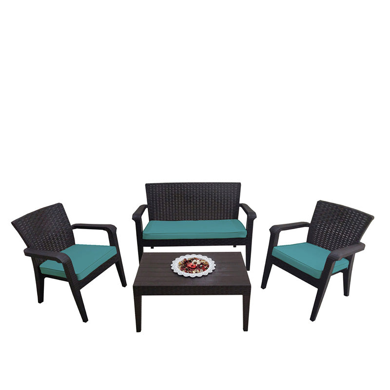 Rainbow Outdoor Alaska 4-Piece Seating Set with Cushions-Brown