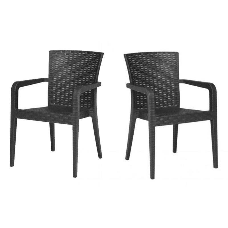 Rainbow Outdoor Alberta Set of 2 Stackable Armchair - Anthracite