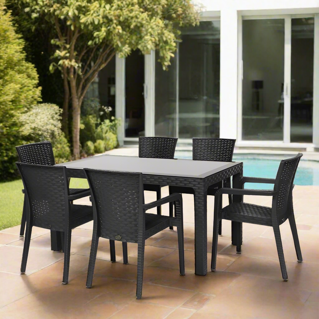 Rainbow Outdoor Alberta 7-Piece Dining Set-Anthracite