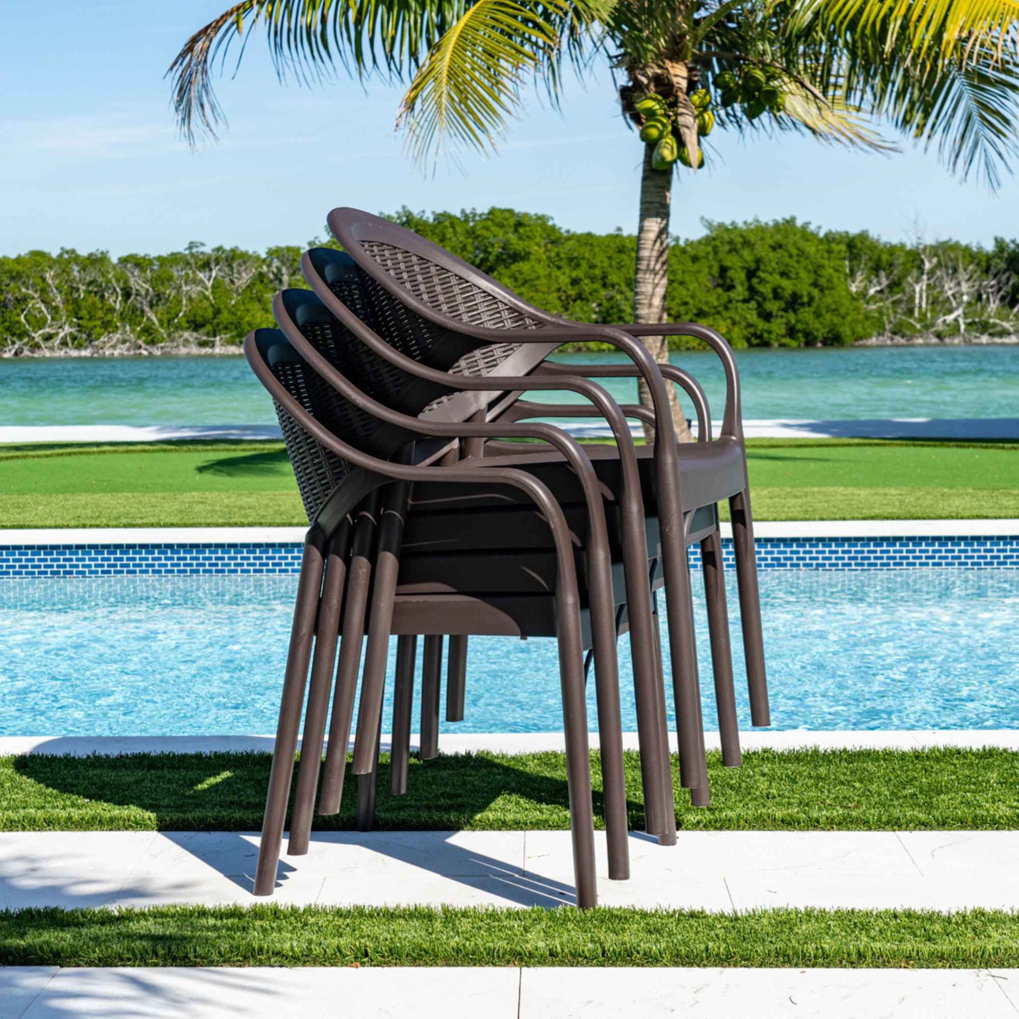 Rainbow Outdoor Mona 5-Piece Dining Set - Brown