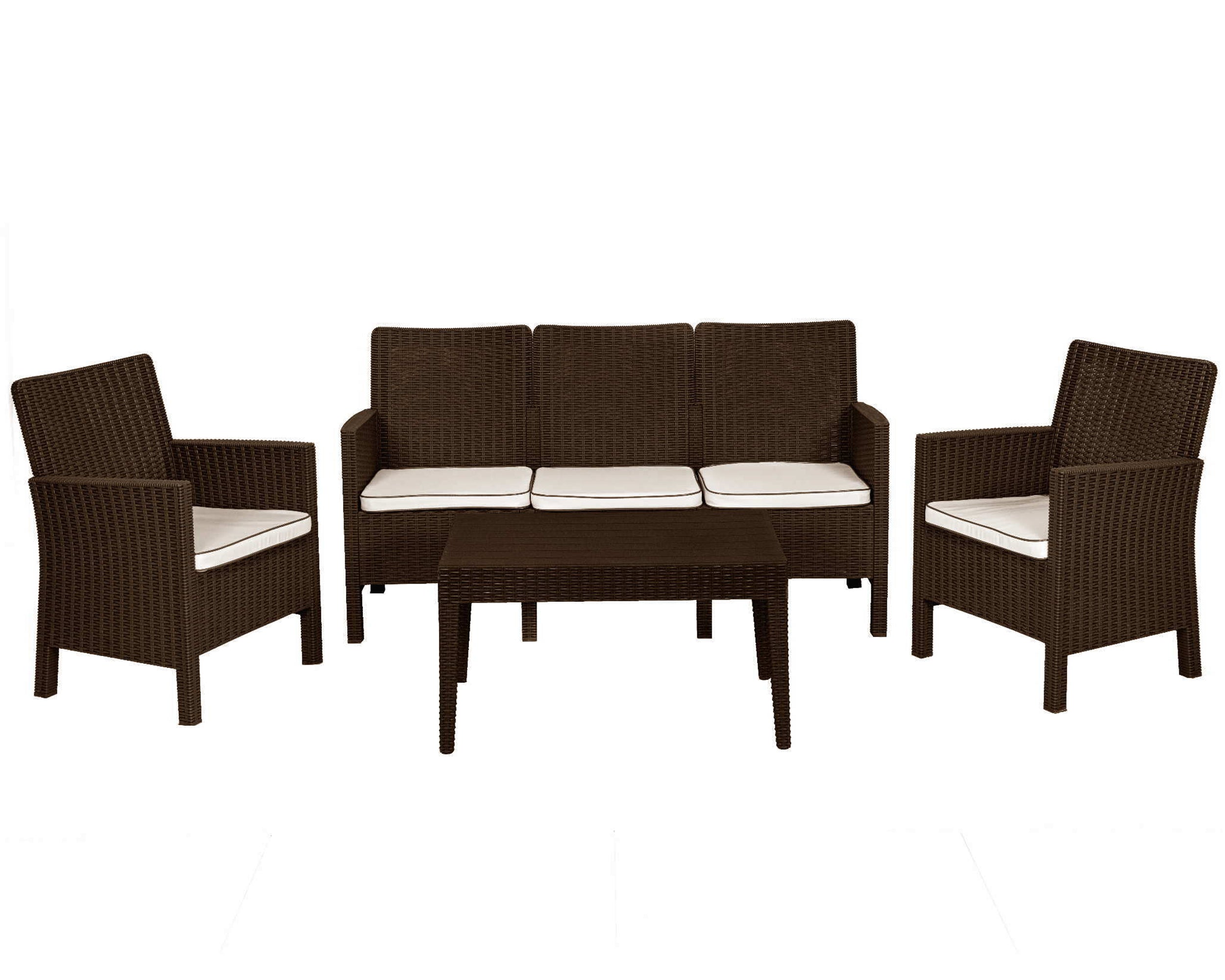 Rainbow Outdoor Nova 4-Piece Sofa Set with Cushions-Brown