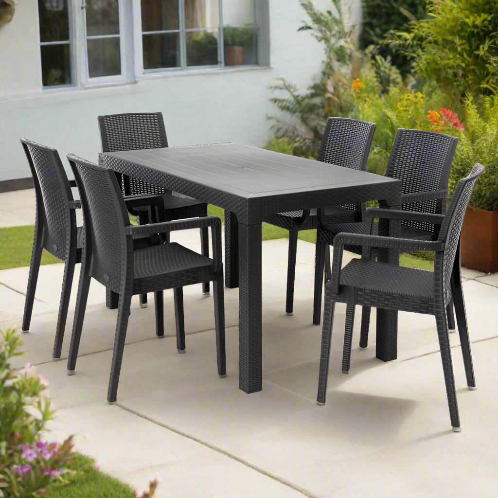 Rainbow Outdoor Siena 7-Piece Dining Set-Anthracite