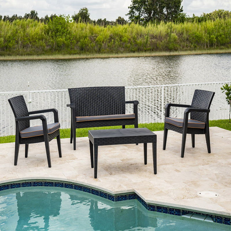 Rainbow Outdoor Alaska 4-Piece Lounge Set With Cushions in Anthracite