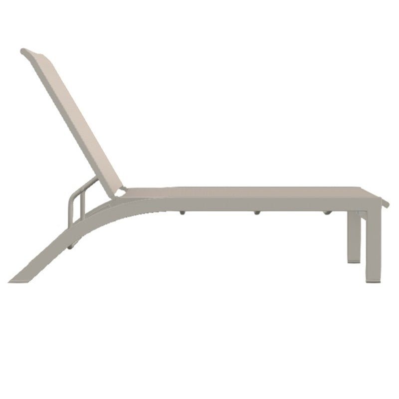 Telescope Casual Kendall Sling Aluminum Outdoor Stacking Armless Lay-Flat Chaise