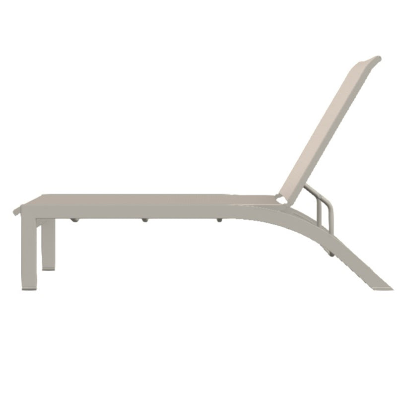 Telescope Casual Kendall Sling Aluminum Outdoor Stacking Armless Lay-Flat Chaise