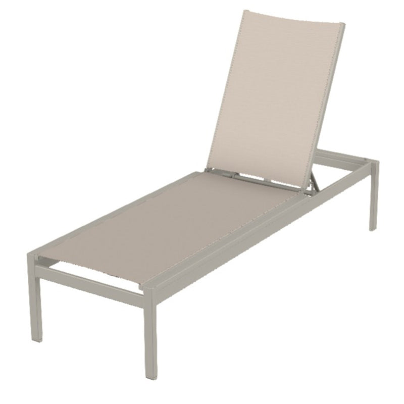 Telescope Casual Kendall Sling Aluminum Outdoor Lay-Flat Long Frame Stacking Armless Chaise