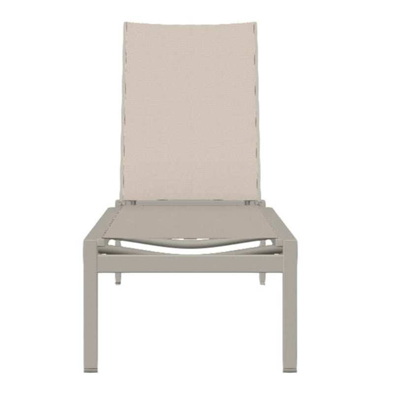 Telescope Casual Kendall Sling Aluminum Outdoor Lay-Flat Long Frame Stacking Armless Chaise