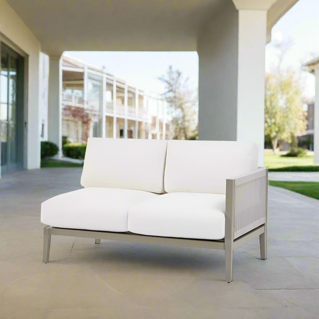 South Sea Rattan Nicole Aluminum Right Arm Patio Loveseat