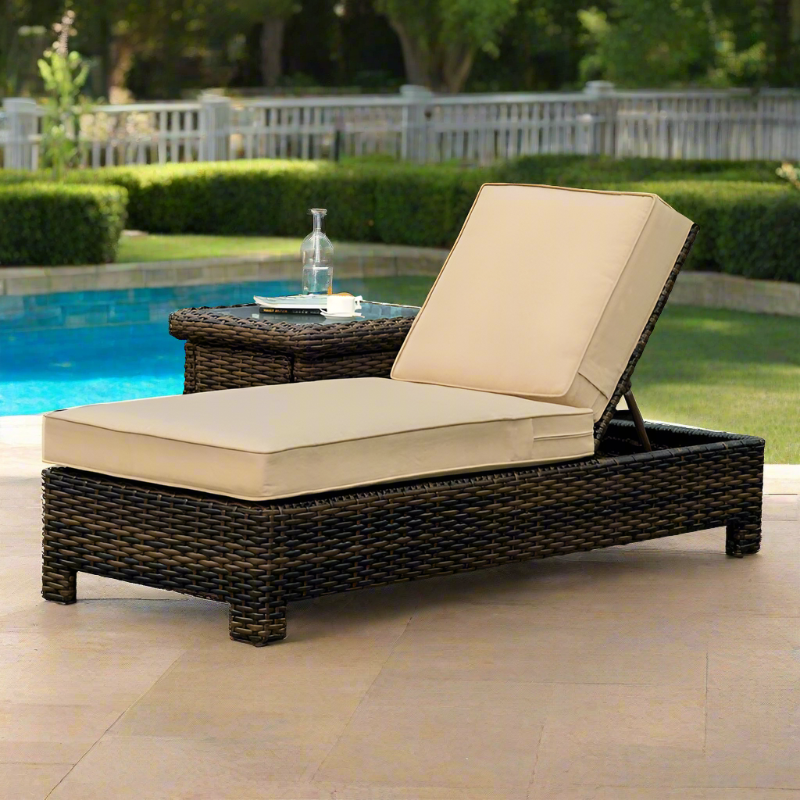 South Sea Rattan Saint Tropez Outdoor Wicker Chaise Lounge