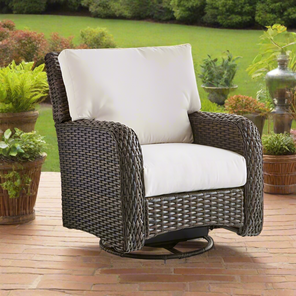 South Sea Rattan Saint Tropez Outdoor Wicker Swivel Glider