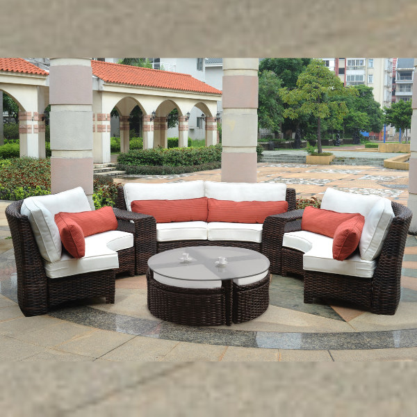 South Sea Rattan Saint Tropez Wicker Curved Sectional Set