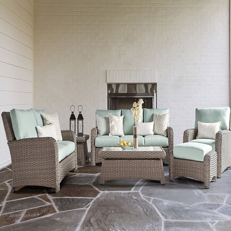 South Sea Rattan Saint Tropez Outdoor Wicker Patio Lounge Set