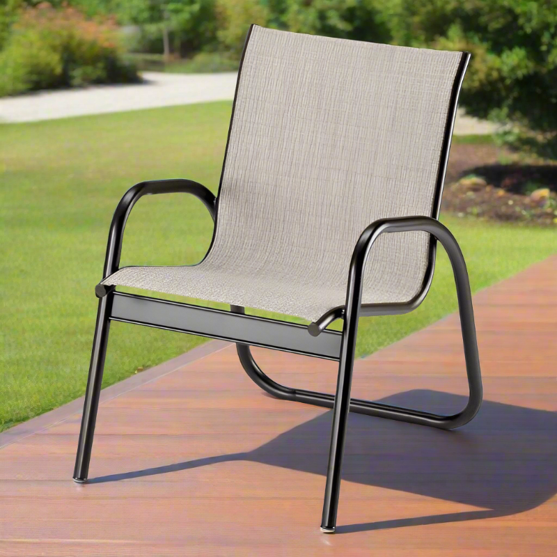 Telescope Casual Gardenella Sling Aluminum Outdoor Stacking Arm Chair