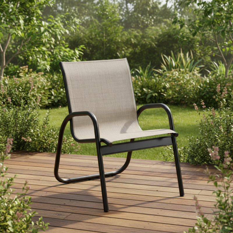 Telescope Casual Gardenella Sling Aluminum Outdoor Stacking Arm Chair