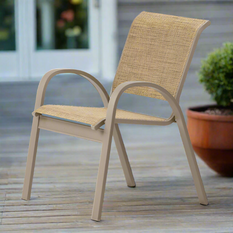 Telescope Casual Aruba II Aluminum Sling Outdoor Dining Height Stacking Cafe Chair