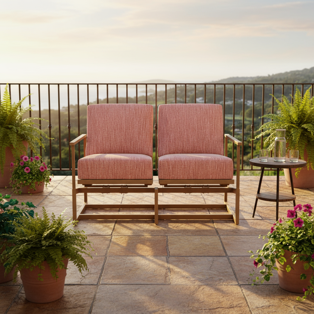 Lloyd Flanders Summit Spring Rocker Loveseat