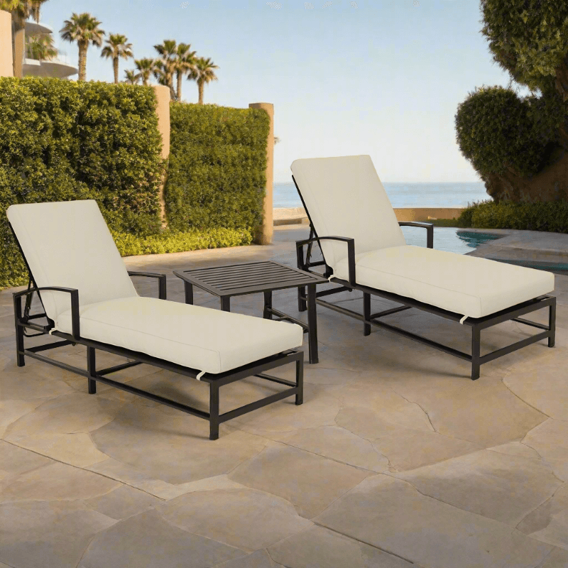 Sunset West La Jolla Chaise Lounges With End Table