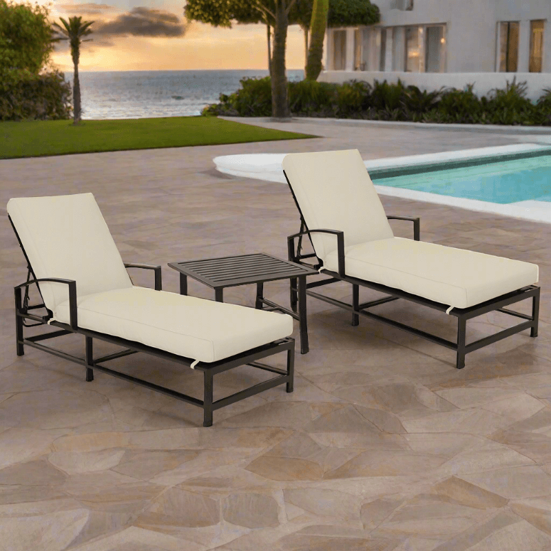 Sunset West La Jolla Chaise Lounges With End Table