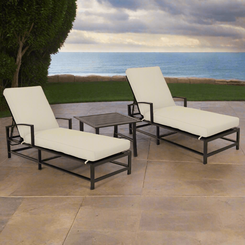 Sunset West La Jolla Chaise Lounges With End Table