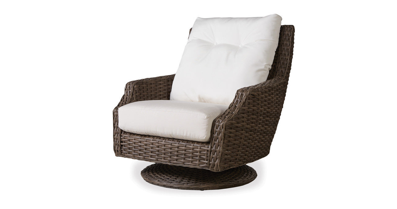 Lloyd Flanders Largo Woven Vinyl High Back Swivel Rocker Lounge