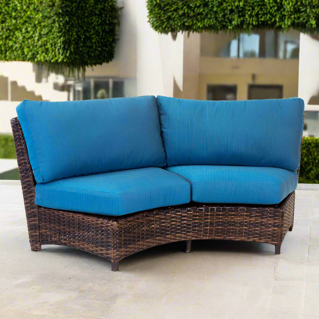 Replacement Cushions for South Sea Rattan Saint Tropez Curved Wicker Love Seat