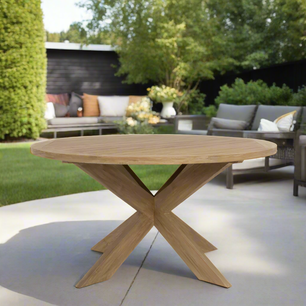 Sunset West Coastal Teak 56" Round Dining Table