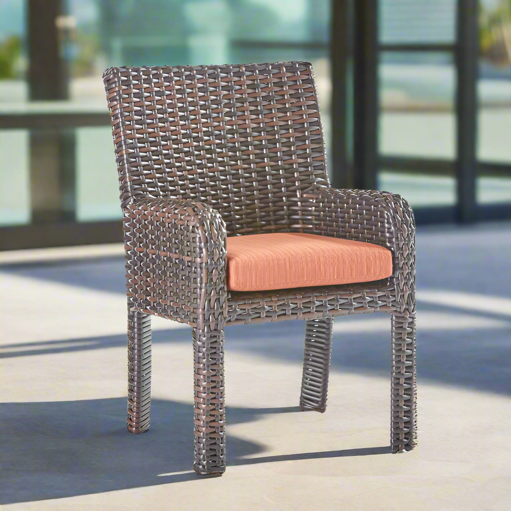 South Sea Rattan Saint Tropez Outdoor Wicker Rectangle Dining Arm Chair