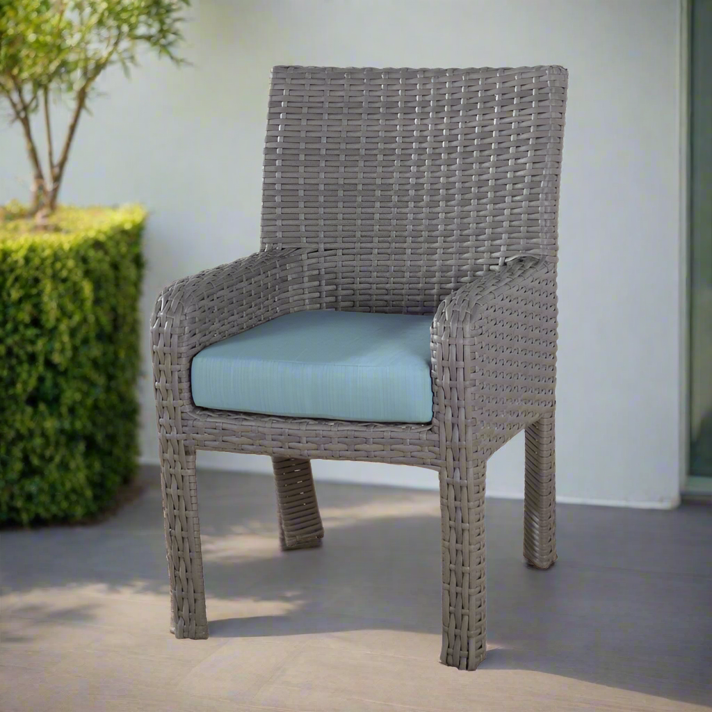South Sea Rattan Saint Tropez Outdoor Wicker Rectangle Dining Arm Chair
