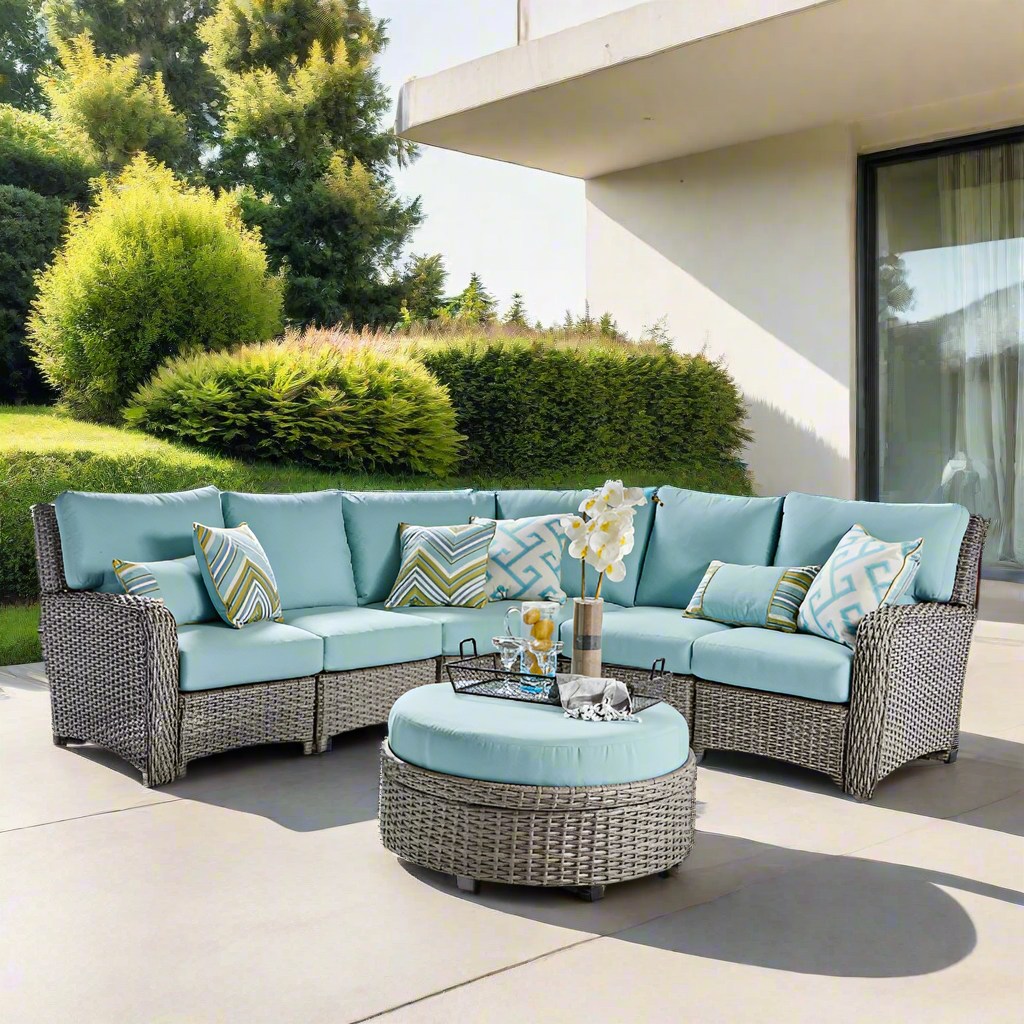 South Sea Rattan Saint Tropez Outdoor Wicker Sectional Set
