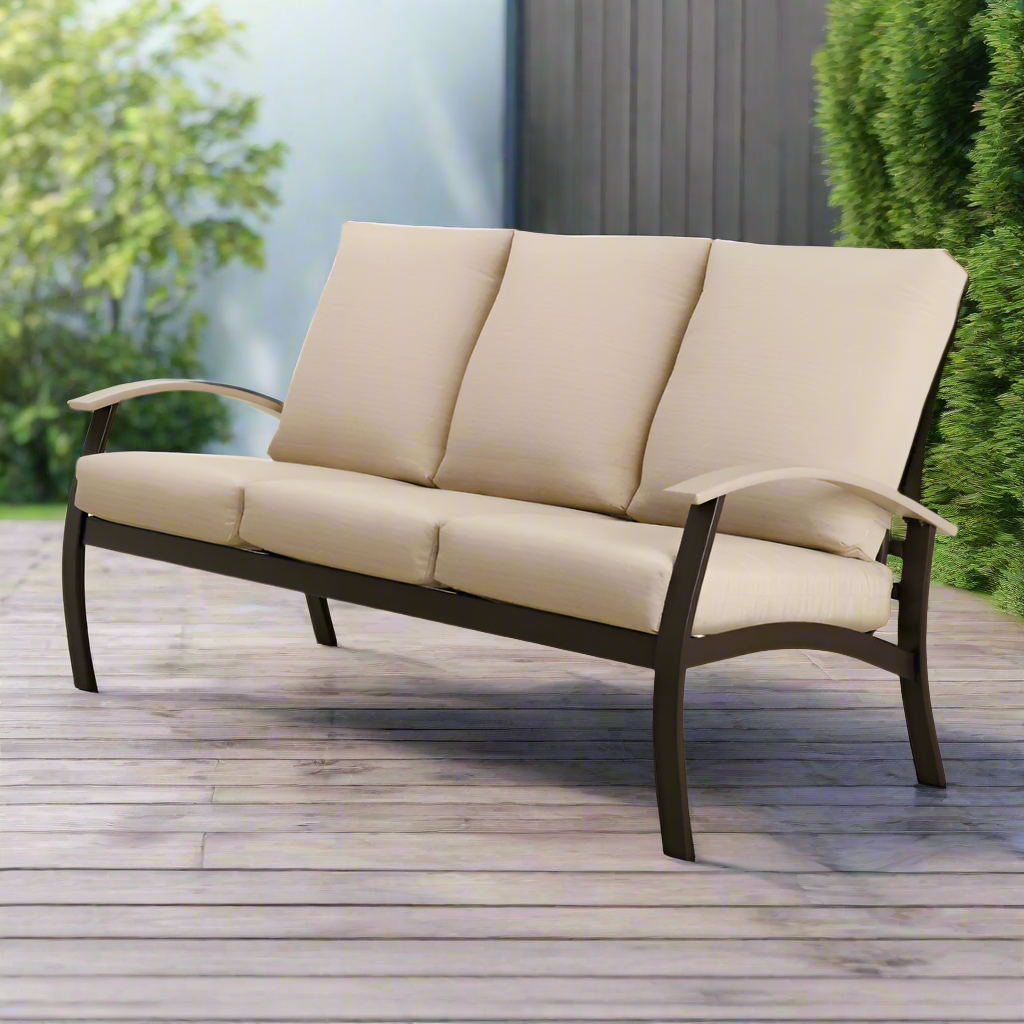 Telescope Casual Belle Isle Cushion Aluminum Outdoor 3-Person Sofa