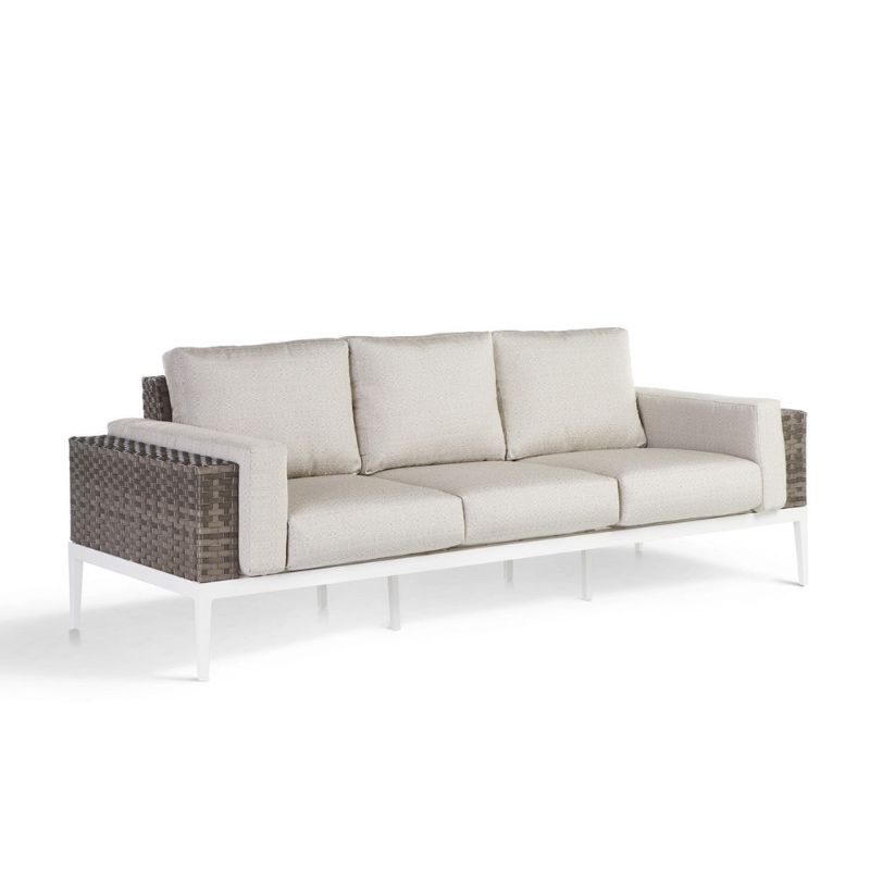 South Sea Rattan Stevie Wicker Sofa With Arm Bolsters