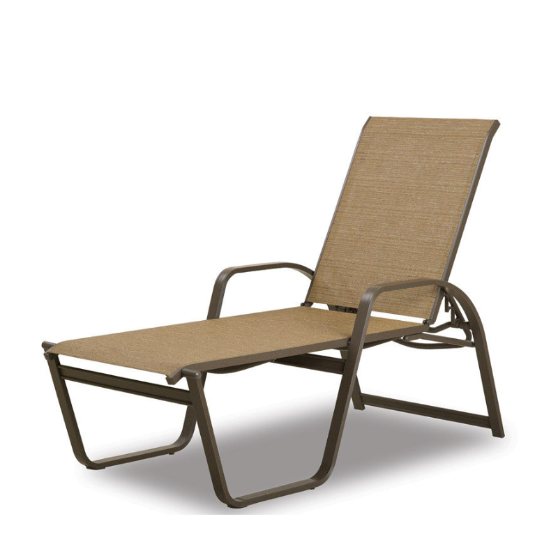 Telescope Casual Aruba II Aluminum Sling Outdoor 4-Position High Bed Lay Flat Stacking Chaise
