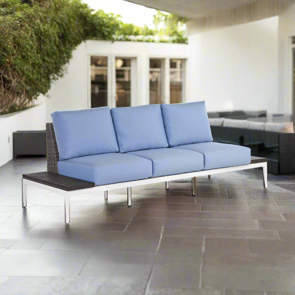 South Sea Rattan Stevie Wicker Sofa With Side Tables
