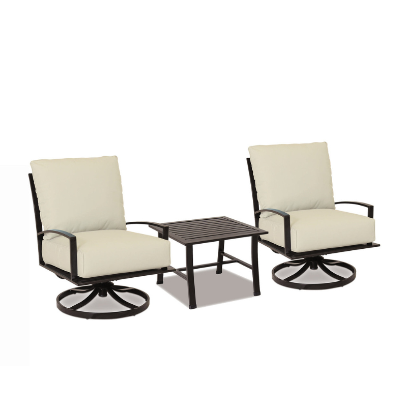 Sunset West La Jolla Swivel Club Chairs With End Table