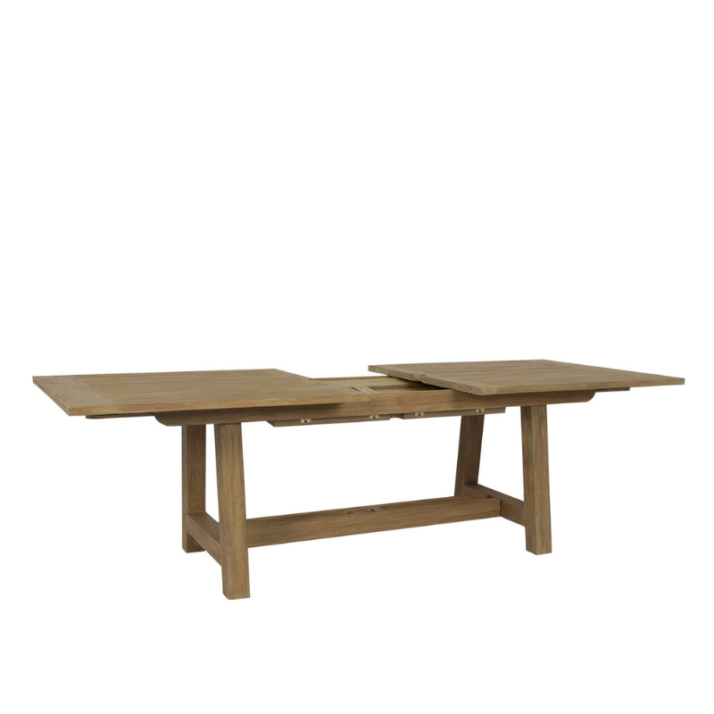 Sunset West Coastal Teak Dining Table with Leaf Extension