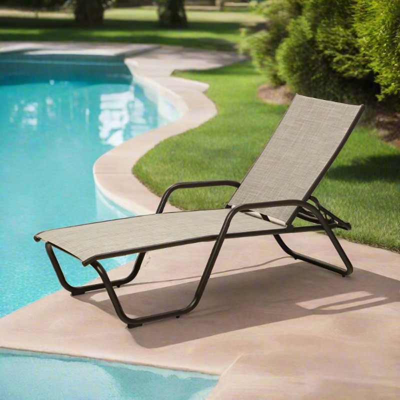 Telescope Casual Gardenella Sling Aluminum Outdoor Stacking Chaise