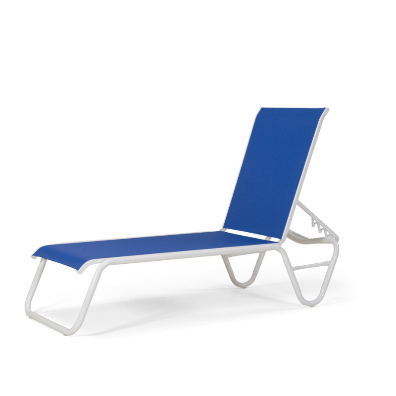 Telescope Casual Gardenella Sling Aluminum Outdoor Lay-Flat Stacking Armless Chaise
