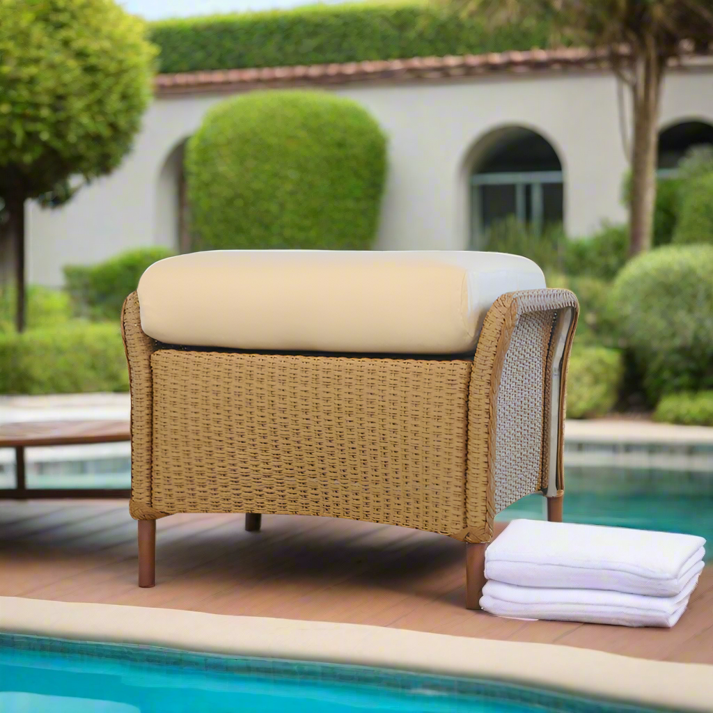 Lloyd Flanders Weekend Retreat Woven Ottoman