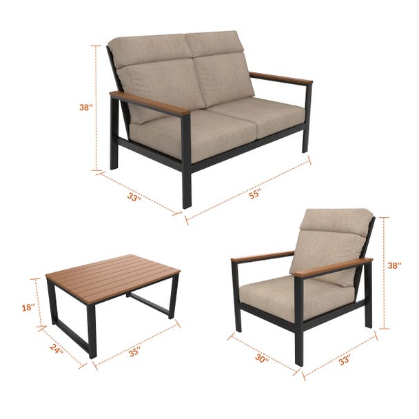 NorthCape International Windsor 4-Piece Conversation Patio Set