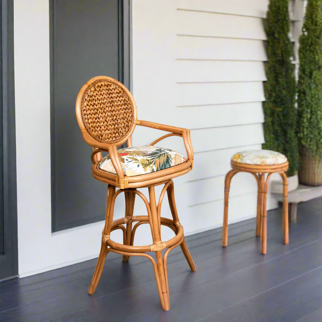 Alexander & Sheridan Bahama 24' Rattan Indoor Bar Stool