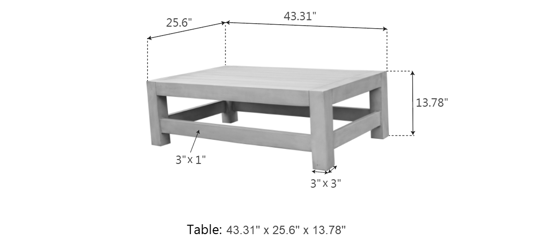 OUTSY Anna table dimensions