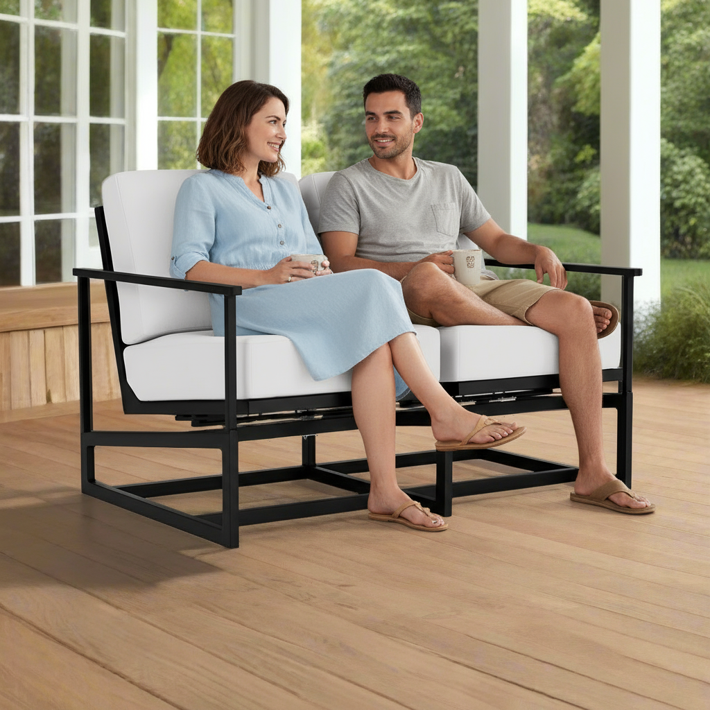 Lloyd Flanders Summit Spring Rocker Loveseat