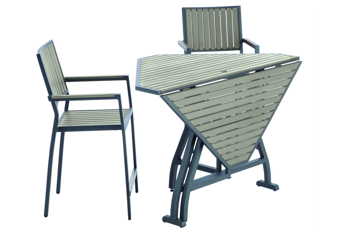 Alfresco Home Oden Dark Grey All-Weather HDPE 43'' Square Counter Table