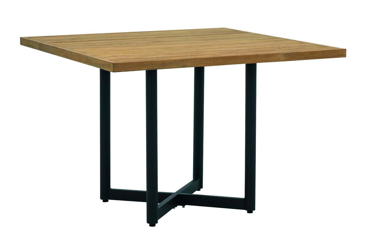 Alfresco Home Jakarta 43" Square Teak With Umbrella Hole Dining Table
