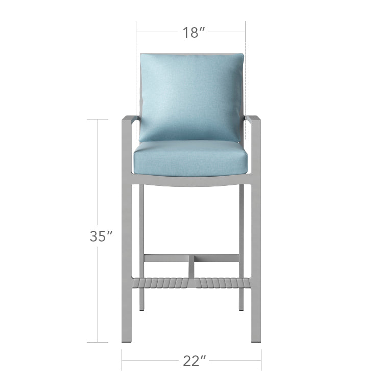 Source Furniture Dynasty Aluminum Bar Arm Chair