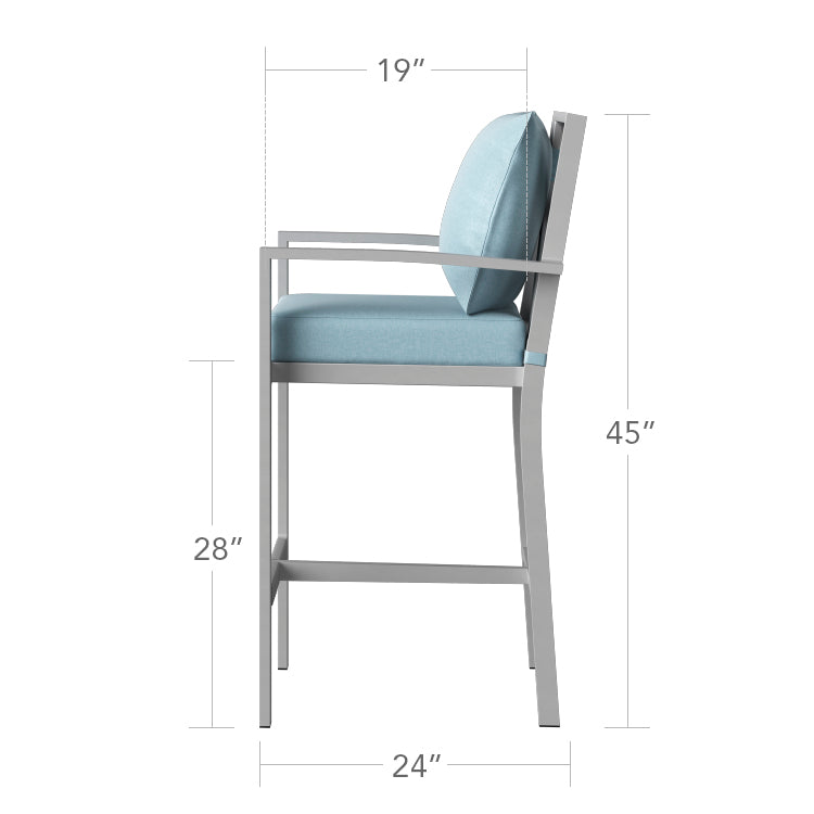 Source Furniture Dynasty Aluminum Bar Arm Chair